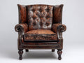 Ledersessel Lederoptik ca. 90x92x108 cm - Dunkelbraun Cognacbraun - Klassisches Chesterfield Design mit Knopfheftung