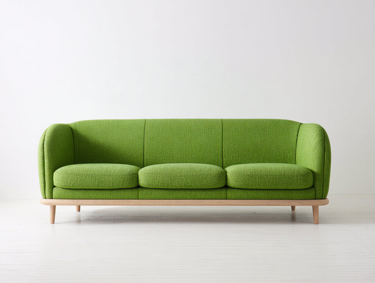 3 Sitzer Sofa Stoff gepolstert 220x88x82 cm - Grün - modernes Design mit drei Sitzpolstern