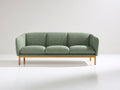 3 Sitzer Sofa aus Strukturstoff 205x82x80 cm - Salbeigrün - Modernes Design mit Holzgestell
