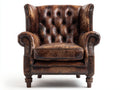 Ledersessel mit gepolsterter Sitzfläche 95x90x105 cm - Braun - klassisches Chesterfield-Design